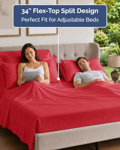 Flex Top Split Head King 6 Piece Sheet Set