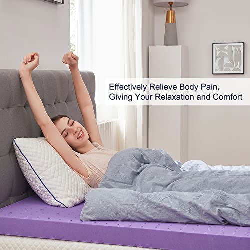 3 Inch Gel Memory Foam Mattress Topper Ventilated Soft Pressure Relieve Mattress Pad
