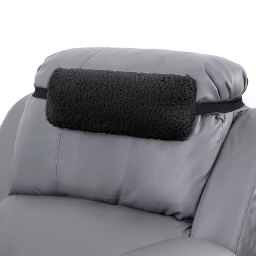 Sherpa Fleece Lumbar Support Pillow with Headrest for Recliner