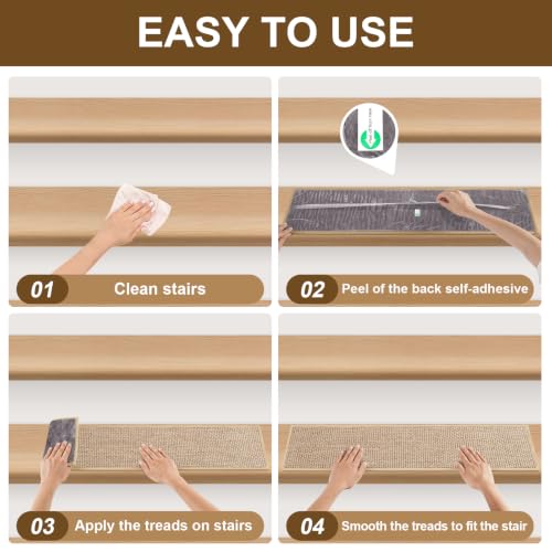 Linen Stair Treads for Wooden Steps Indoor