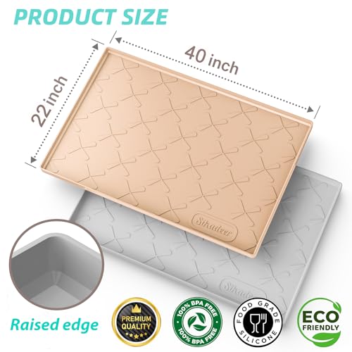 Waterproof Under Sink Mat 40" x 22" Silicone Mat Cabinet Protector