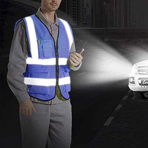 Reflective Safety Vest for Men & Women Mesh High Visibility Vest with Pockets Meets ANSI Standards