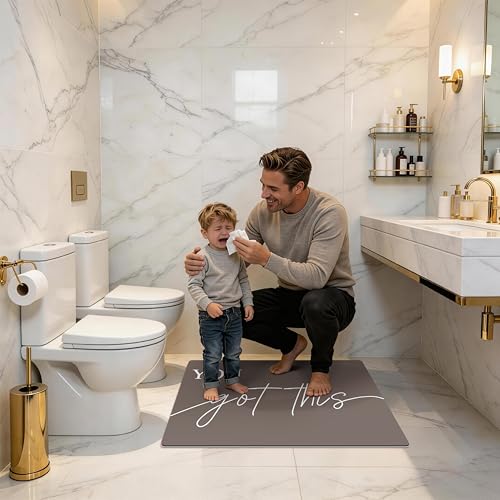 Bath Mat Bathroom Mat Rugs Super Absorbent Shower Mats Non Slip Quick Dry Thin Rubber Mats for Bathroom Floor Fit Under Door