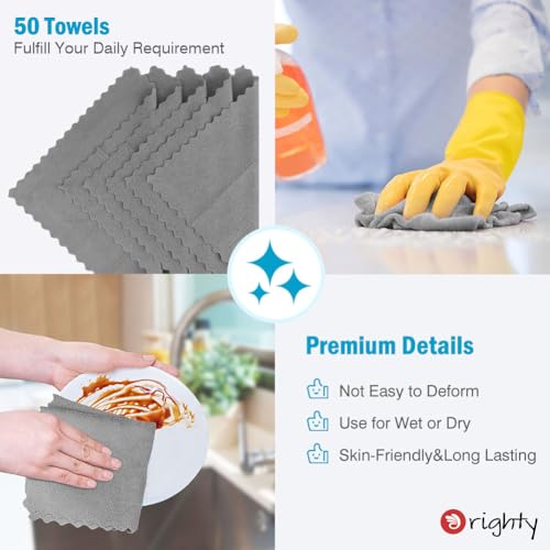 Microfiber Cleaning Cloth Bulk (50 Count)