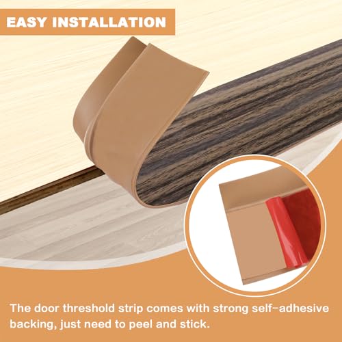 Vinyl Floor Transition Strip Self Adhesive Door Threshold Strip (10 Foot)