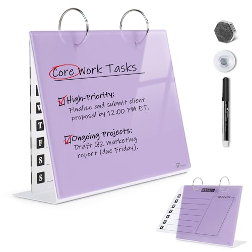 Small Glass Desktop Whiteboard Calendar