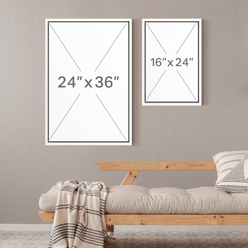 Framed Canvas Print Wall Art Abstract Brown and Taupe Modern Minimalist Misty Landscape Illustrations Modern Art Decorative Bohemian for Living Room