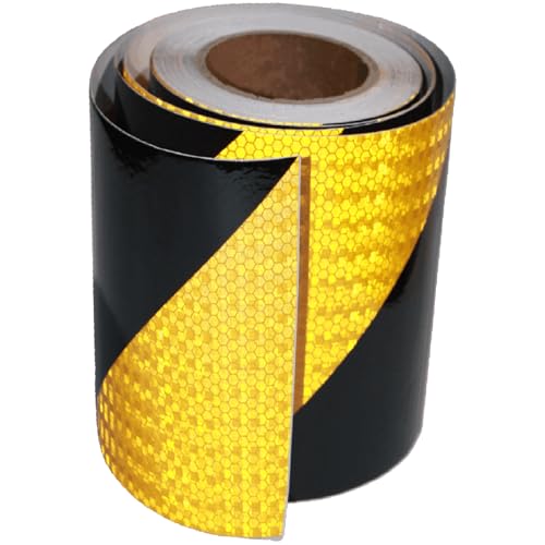 Yellow Black Reflective Tape Outdoor Waterproof 8 inch X 66 feet