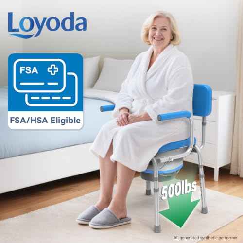 Drop Arm Bedside Commode with Liners