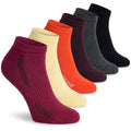 Women's 6 Pack Cushioned Comfort Running Vibrant Spectrum Blend Mesh Socks (6 Count)