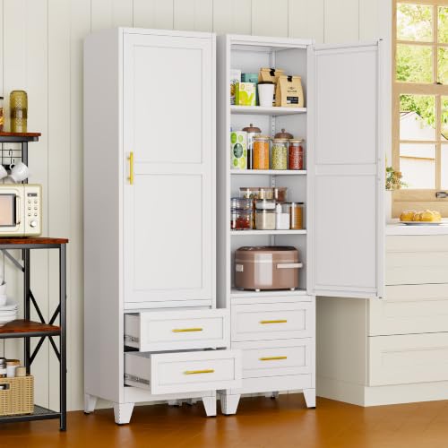 67" Tall Narrow Metal Storage Cabinet
