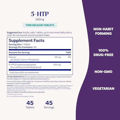 5 HTP 200 mg Time Release (30 Count)