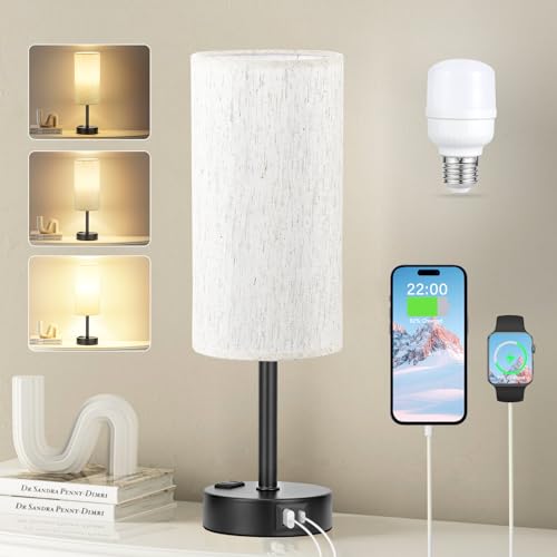 Light Beige Table Lamp for Nightstand