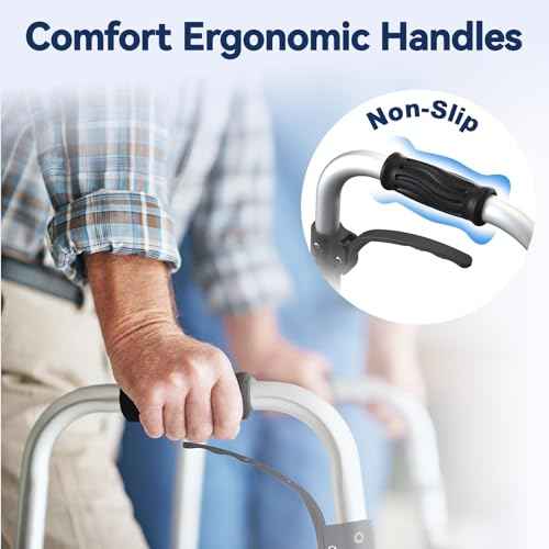 Folding Walkers for Seniors with Basket and Ski Glides