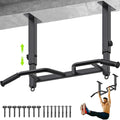 24" Height Adjustable Pull Up Bar Ceiling Mount Chin Up Bar