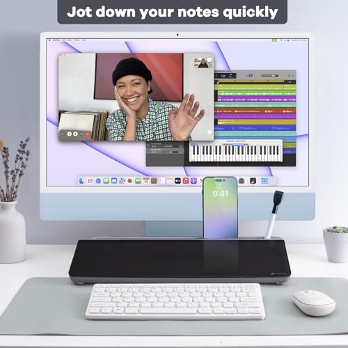 Glass Desk Whiteboard with Storage