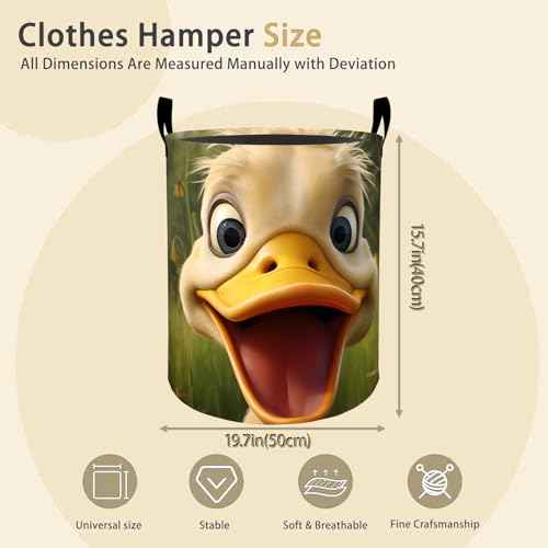 Funny Duck Laundry Basket Hamper for Boys Girls Kids Adults
