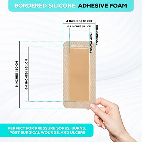 Silicone Foam Adhesive Dressing with Border (5 Count)