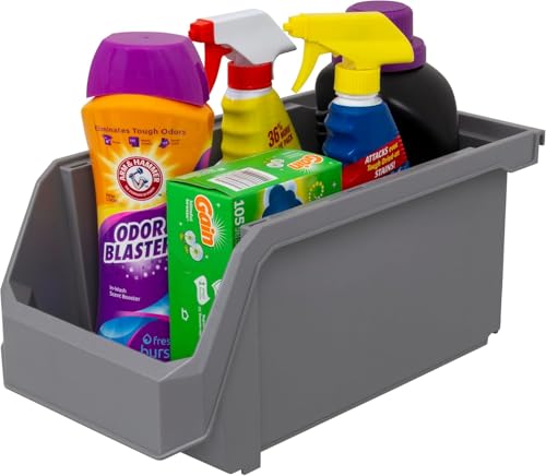 Large Stackable Plastic Storage Bins (6 Count)