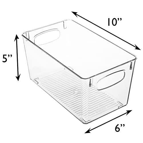 Clear Plastic Storage Bins (4 Count)