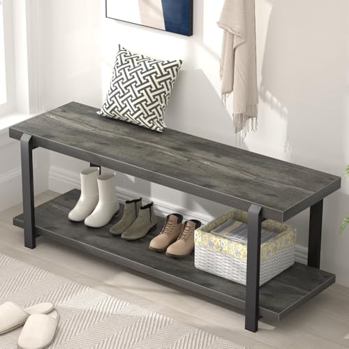 Industrial Entryway Bench with Storage