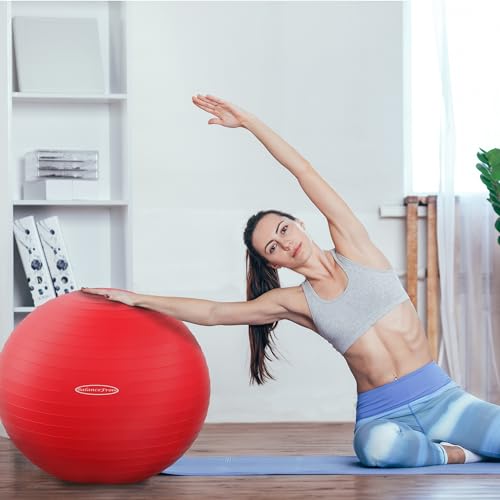 Anti Burst and Slip Resistant Exercise Ball Yoga Ball Fitness Ball Birthing Ball with Quick Pump