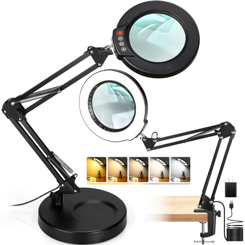 12X Magnifying Glass with Light and Stand