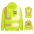 High Visibility Reflective Safety Hoodie Jacket With Removable Sleeves Hi Vis Outdoor Protective Workwear Unisex