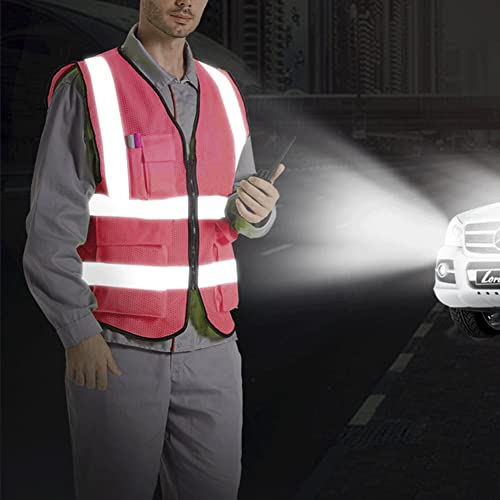 Reflective Safety Vest for Men & Women Mesh High Visibility Vest with Pockets Meets ANSI Standards
