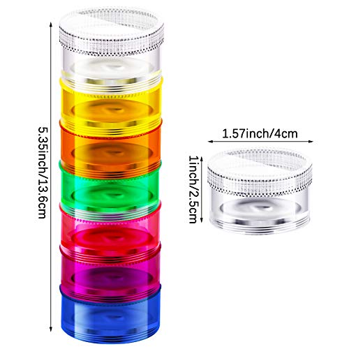 2 Pieces 7 Days Stackable Pill Organizer Round Weekly Containers
