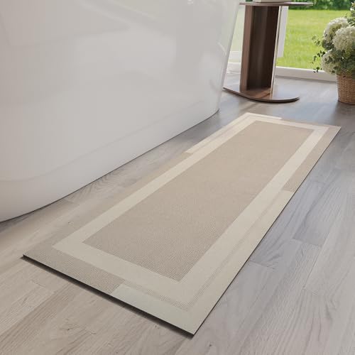 Non Slip Bath Mat Long Ultra Thin Bathroom Rugs Runner Fit Under Door (5.48 Sq Ft)