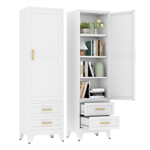 67" Tall Narrow Metal Storage Cabinet