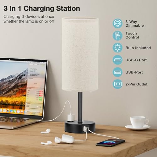 Beige Touch Table Lamp for Bedroom