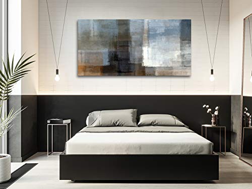 A62275 Canvas Prints Abstract Wall Art Print Paintings Grey and Brown Home Decor Stretched and Framed Ready to Hang for Living Room Bedroom and Office Home Kitchen Artwork 30x60inch