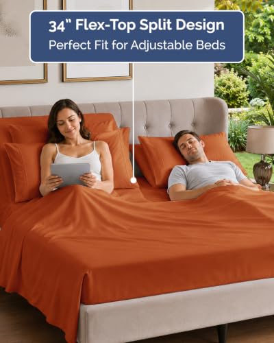 Flex Top Split Head King 6 Piece Sheet Set