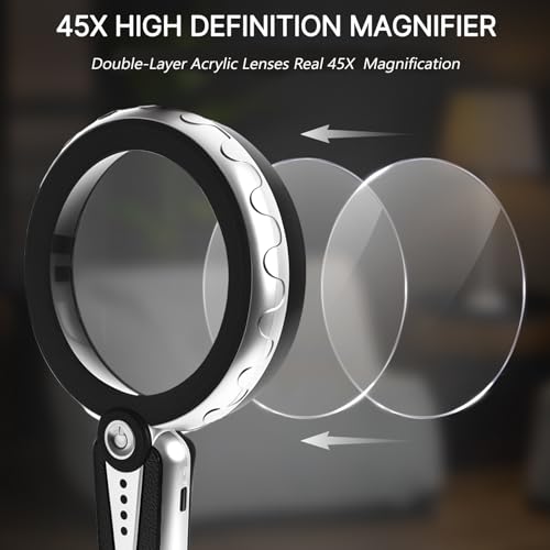 45X Magnifying Glass with Light
