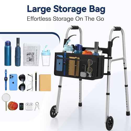 Folding Walkers for Seniors with Basket and Ski Glides