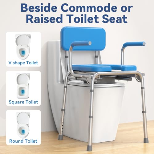 Drop Arm Bedside Commode with Liners