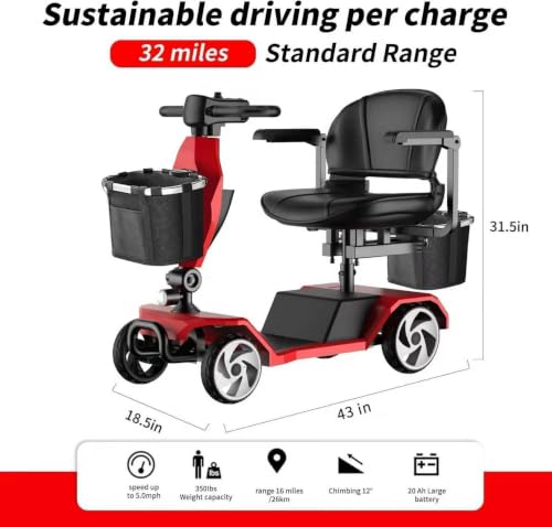20A&32 Miles Electric Mobility Scooter for Adults and olders