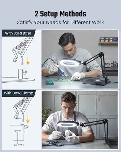 Square Magnifying Desk Lamp