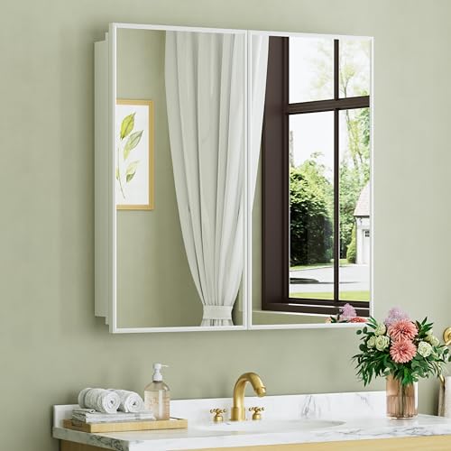 30 x 30 Inch Framed Medicine Cabinet Mirror
