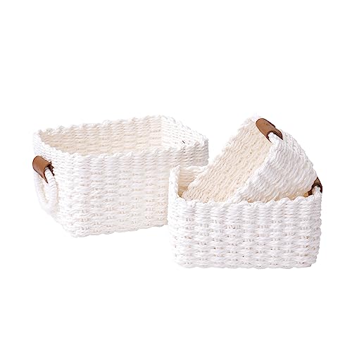 Small Wicker Baskets for Organizing (3 Count)