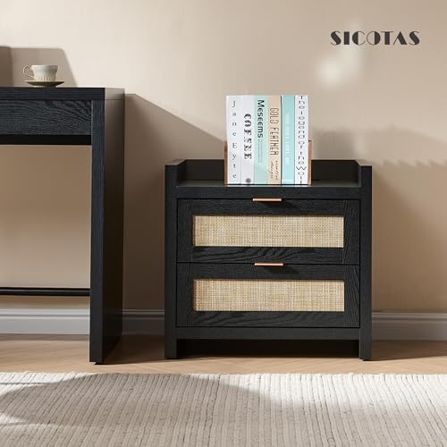 Rattan Night Stand Bedside Table