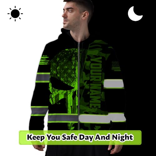 Hi Vis Reflective Zip Up Hoodie