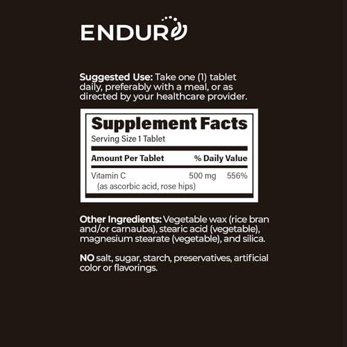ENDUR C® Sustained Release Vitamin C 500mg with Rose Hips (200 Count)