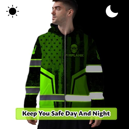 Hi Vis Reflective Zip Up Hoodie