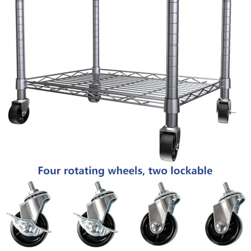 6 Wire Shelving Steel Storage Rack Adjustable Unit Shelves for Laundry Bathroom Kitchen Pantry Closet