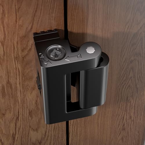 Black Adjustable Home Security Door Reinforcement Lock