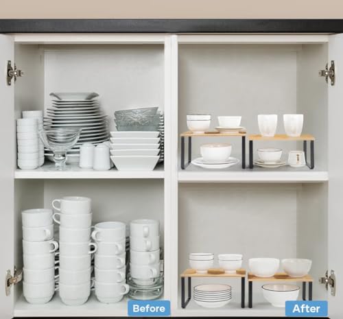 Bamboo Cabinet Organizer Shelf (4 Count)