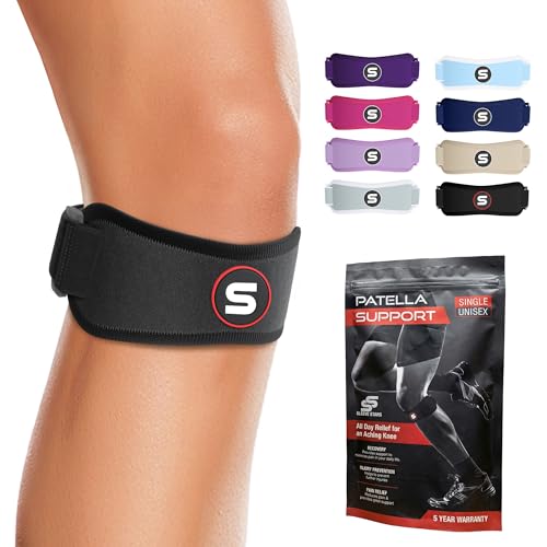Patellar Tendon Support Strap Swedish Brand for Women & Men Effective Osgood Schlatter Knee Brace Youth & Kids with 3 Adjustable Length fits 12" (2 Count)